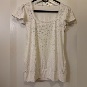 Elegant White House/Black Market  Studded Women's Top Size S- missing label